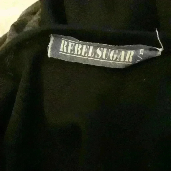 Rebel Sugar Gray trendy day 2 nite polyblend  fitted stretch mesh maxi dress M - Picture 5 of 5